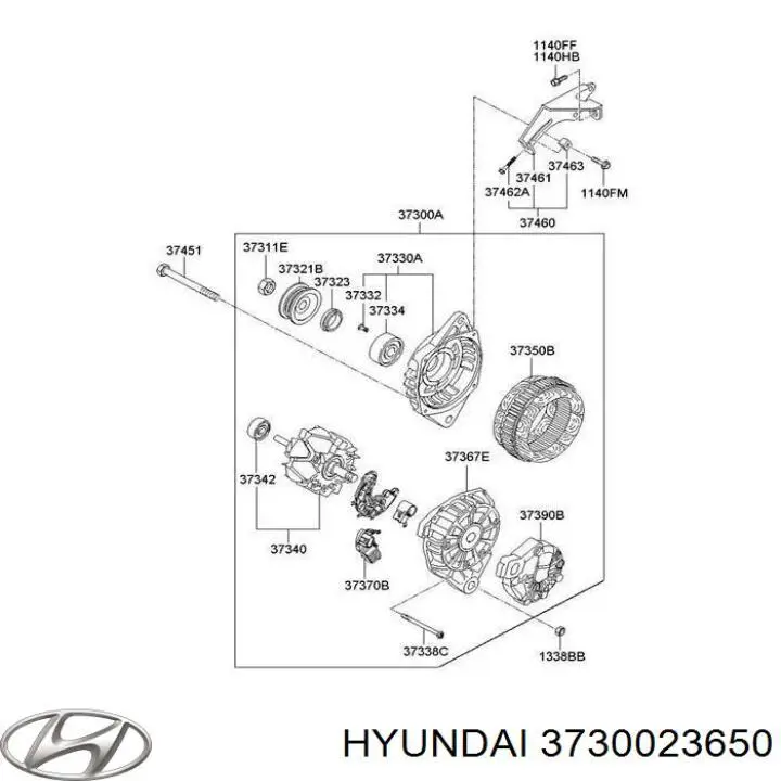 3730023650 Hyundai/Kia alternator