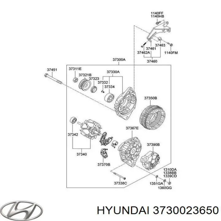 Alternator Hyundai/Kia 3730023650