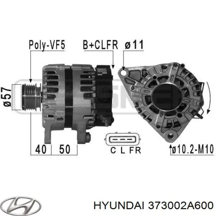 Do koszyka 373002A600 Hyundai/Kia Alternator