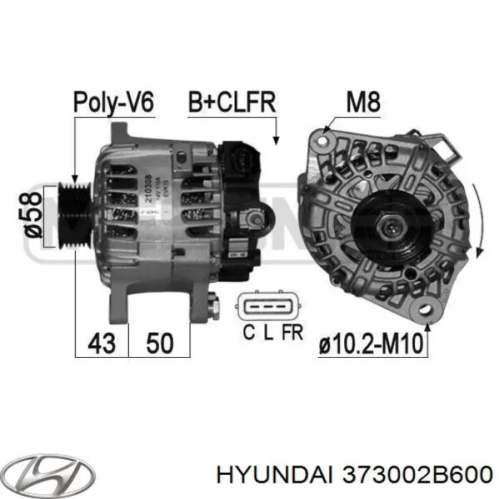 373002B600 Hyundai/Kia alternator