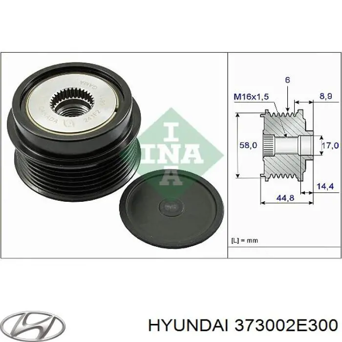Do koszyka 373002E300 Hyundai/Kia Alternator