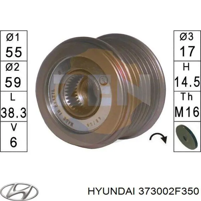 373002F350 Hyundai/Kia Alternator