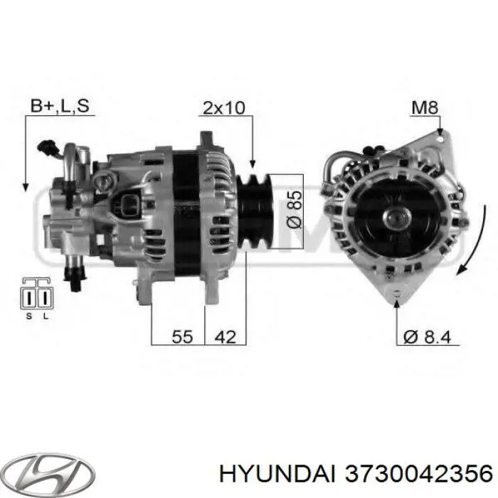 Do koszyka 3730042356 Hyundai/Kia Alternator
