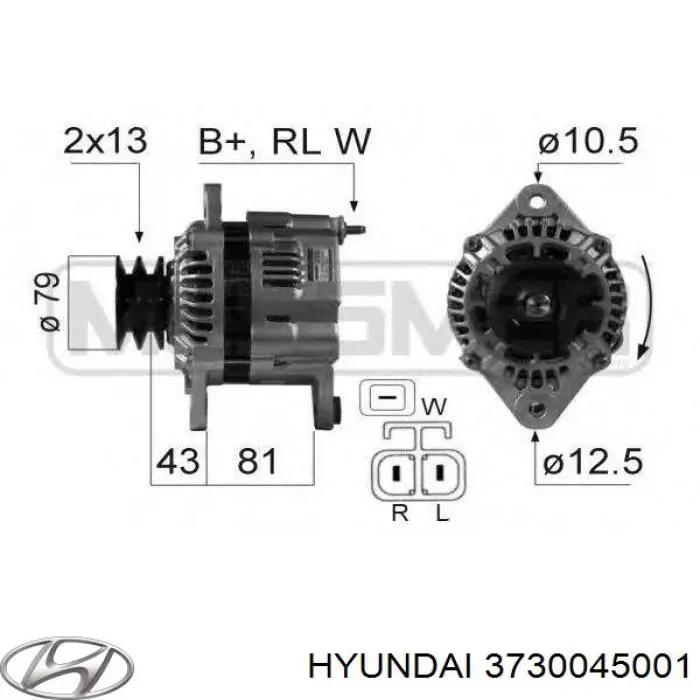 Alternator Hyundai/Kia 3730045001 cena, od 224,20 USD