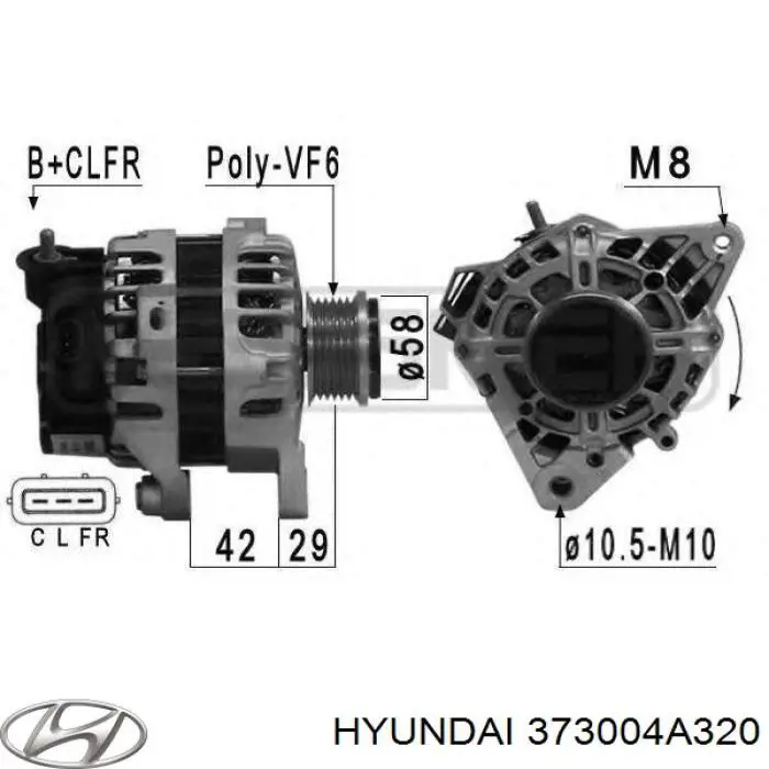 Alternator Hyundai/Kia 373004A320 cena, od 203,91 USD