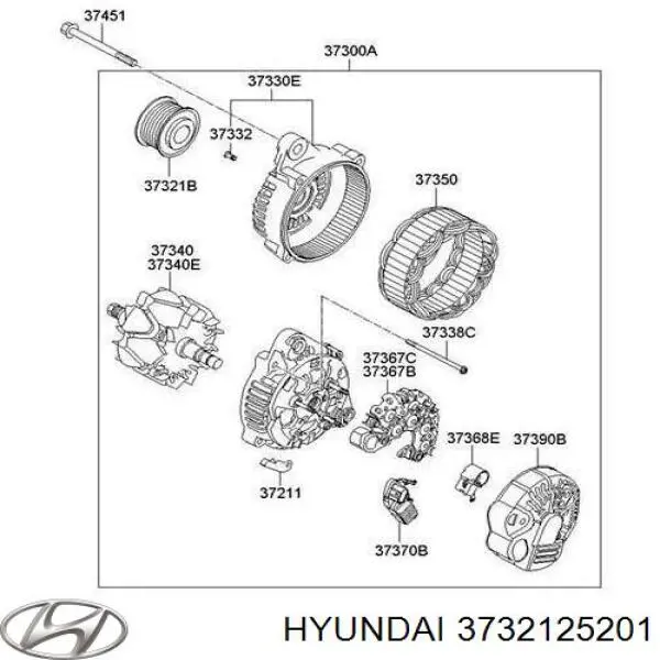 Koło pasowe alternatora Hyundai/Kia 3732125201 cena, od 42,41 USD