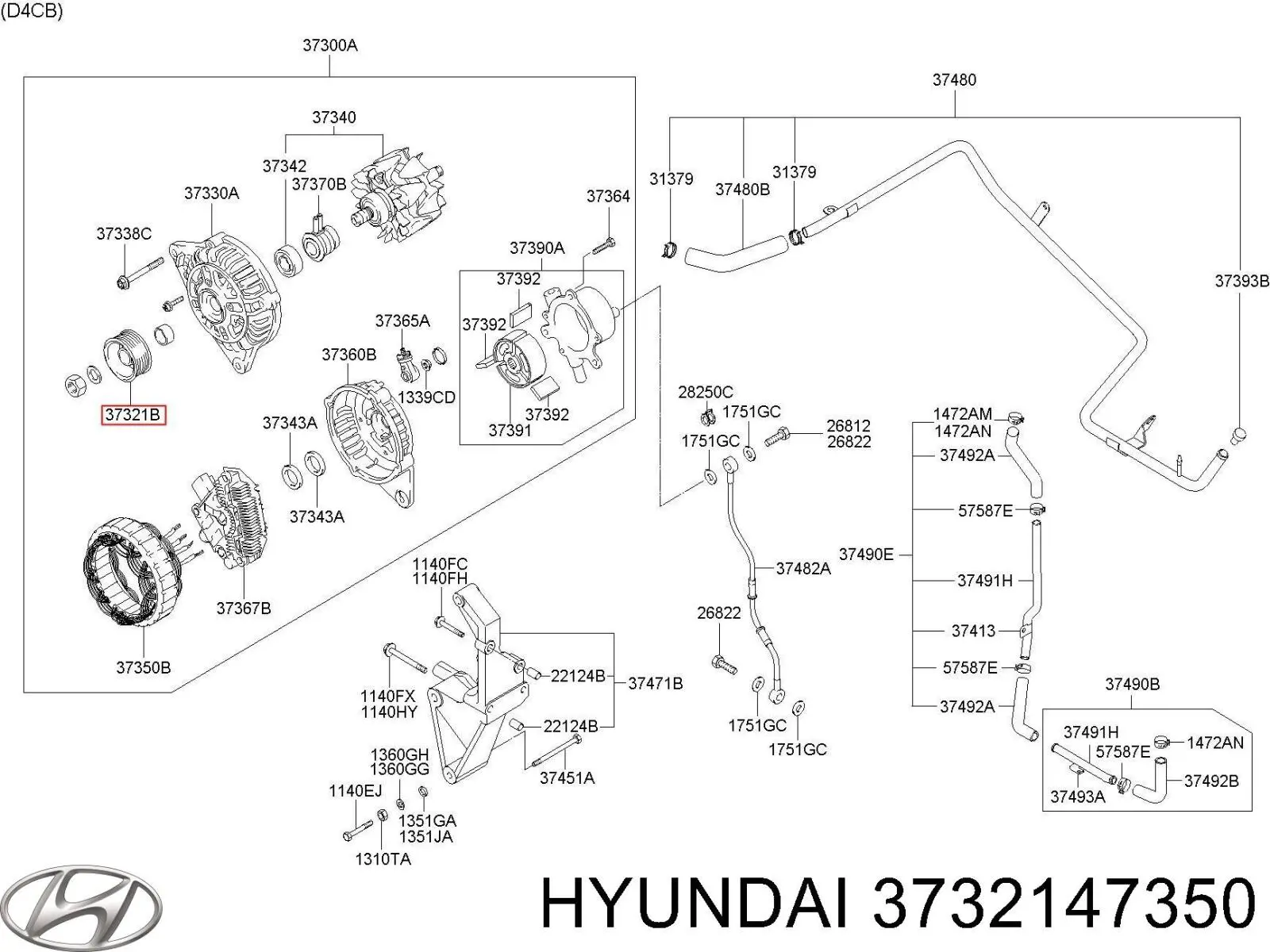 Koło pasowe alternatora Hyundai/Kia 3732147350 cena, od 11,95 USD