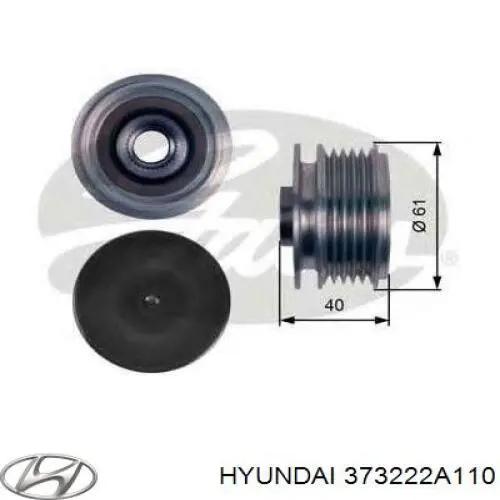 Do koszyka 373222A110 Hyundai/Kia Koło pasowe alternatora