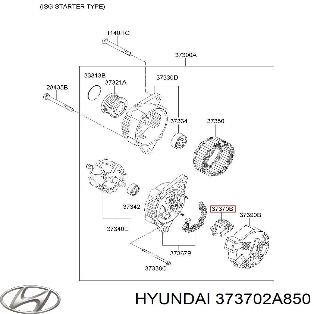 Regulator alternatora (przekaźnik ładowania) Hyundai/Kia 373702A850 cena, od 38,84 USD