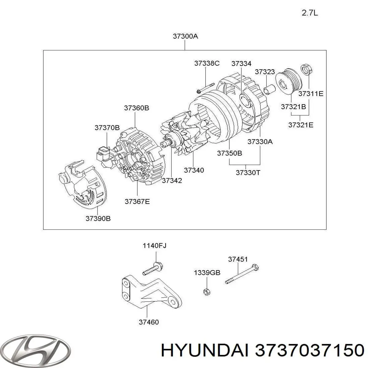 3737037150 Hyundai/Kia regulator alternatora (przekaźnik ładowania)