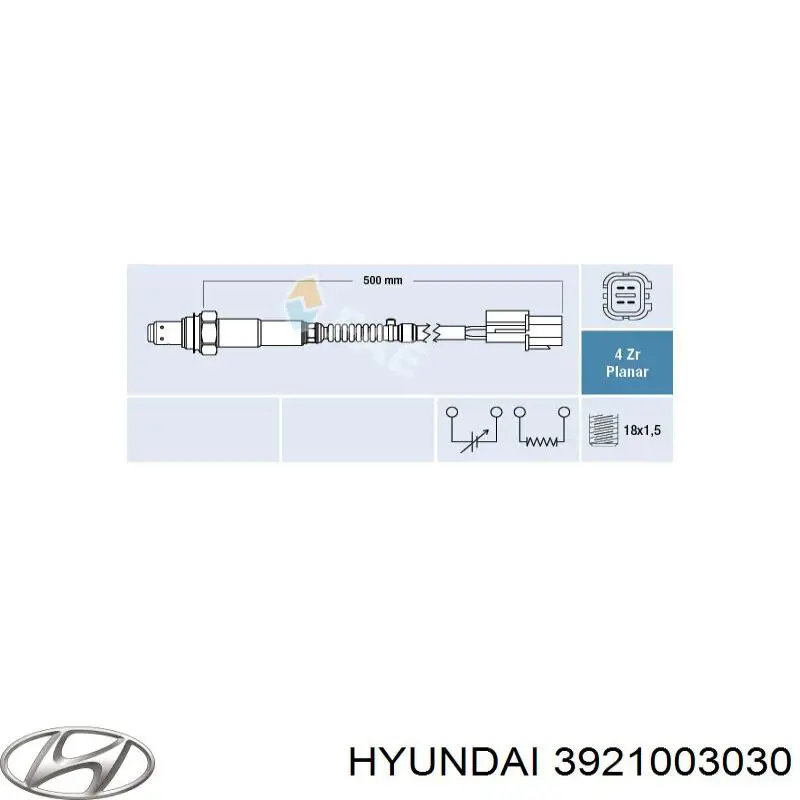 Sonda lambda czujnik tlenu po katalizatorze Hyundai/Kia 3921003030 cena, od 63,20 USD