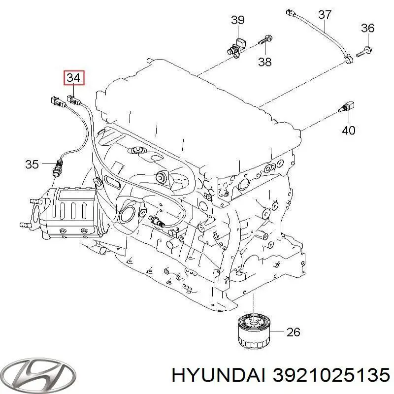Sonda lambda czujnik tlenu przed katalizatorem Hyundai/Kia 3921025135 cena, od 54,23 USD