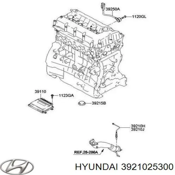 Do koszyka 3921025300 Hyundai/Kia Sonda lambda czujnik tlenu przed katalizatorem