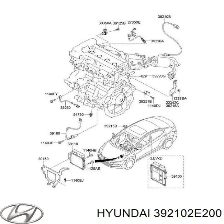 392102E200 Hyundai/Kia sonda lambda czujnik tlenu przed katalizatorem