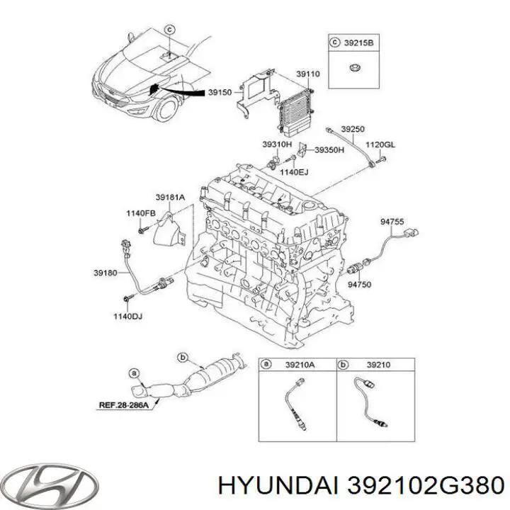 392102G380 Hyundai/Kia Sonda lambda, czujnik tlenu