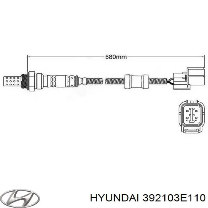 Do koszyka 392103E110 Hyundai/Kia Sonda lambda czujnik tlenu przed katalizatorem prawy