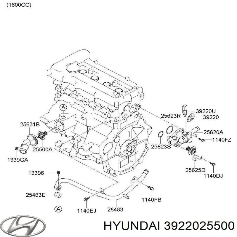 Do koszyka 3922025500 Hyundai/Kia Czujnik temperatury płynu chłodzącego