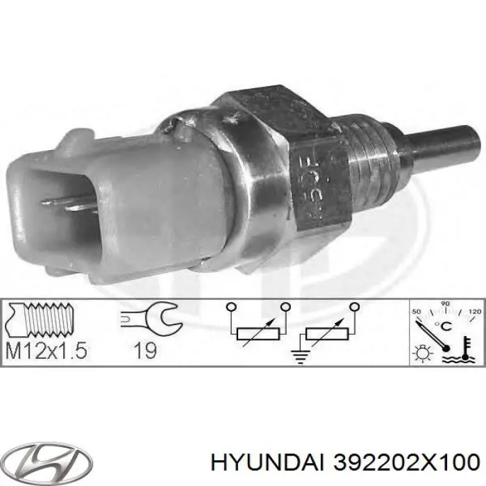 Czujnik temperatury płynu chłodzącego Hyundai/Kia 392202X100 cena, od 58,48 USD