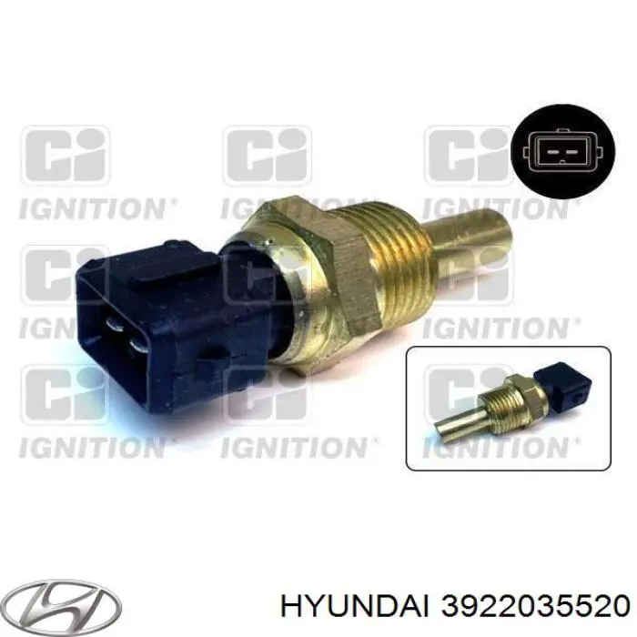 Czujnik temperatury płynu chłodzącego 3922035520 Hyundai/Kia