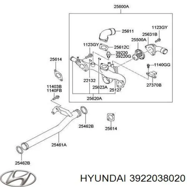 3922038020 Hyundai/Kia Czujnik temperatury płynu chłodzącego