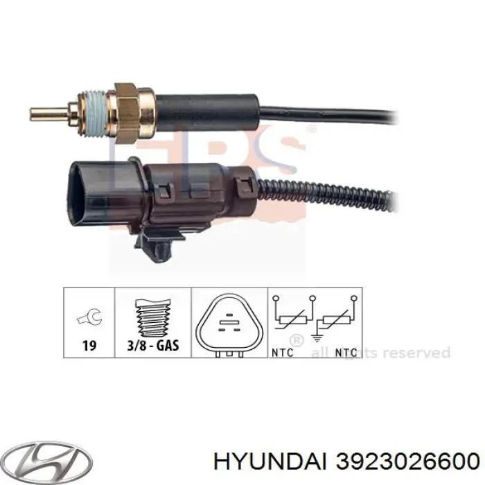 3923026600 Hyundai/Kia Czujnik temperatury płynu chłodzącego (włączenia wentylatora chłodnicy)