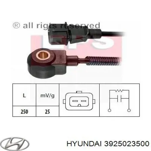 Czujnik stukowy (czujnik spalania stukowego) Hyundai/Kia 3925023500 cena, od 13,37 USD