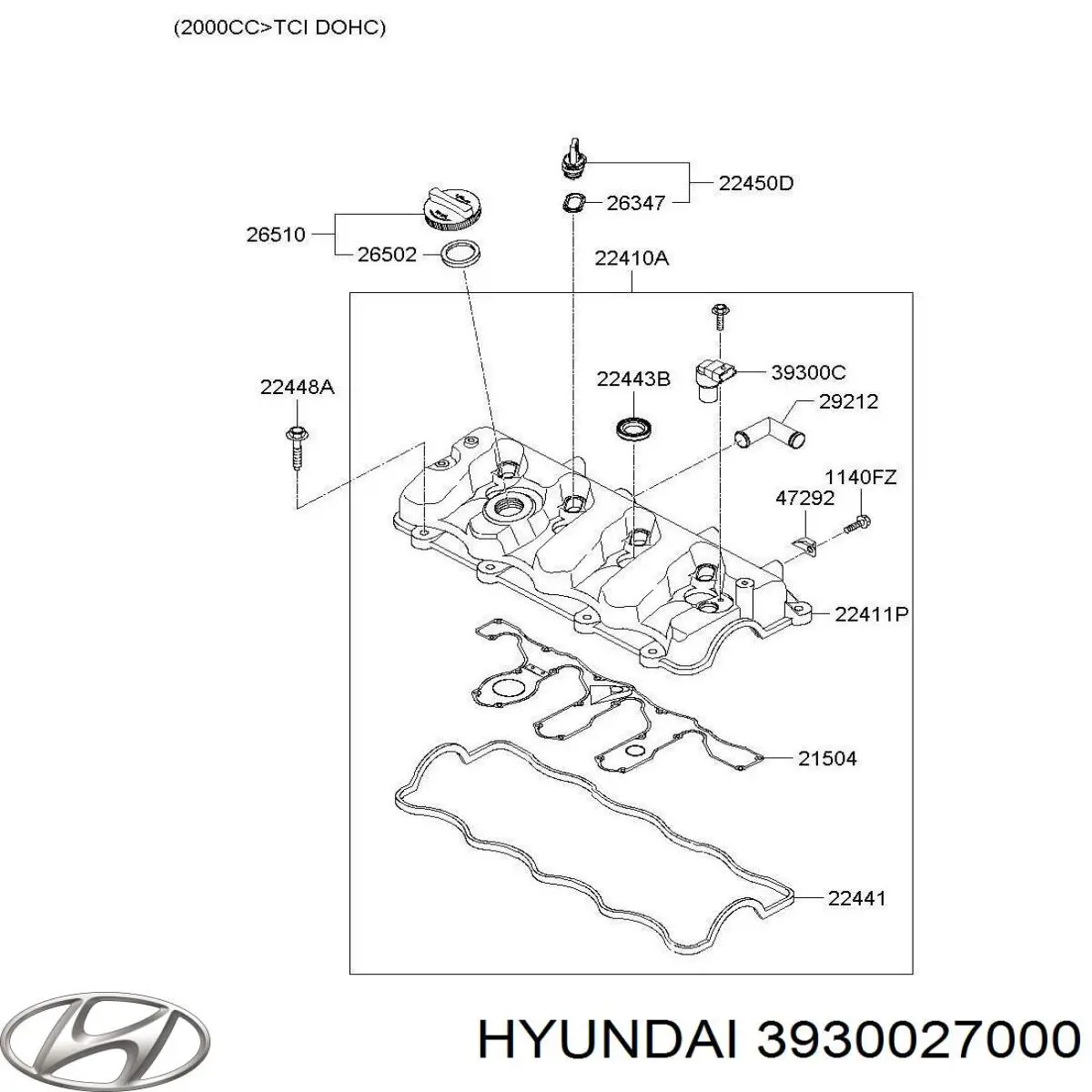 Czujnik położenia wałka rozrządu Hyundai/Kia 3930027000