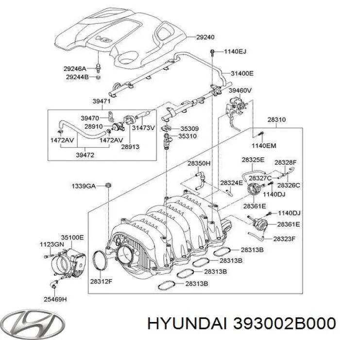 Czujnik ciśnienia w kolektorze ssącym, MAP 393002B000 Hyundai/Kia