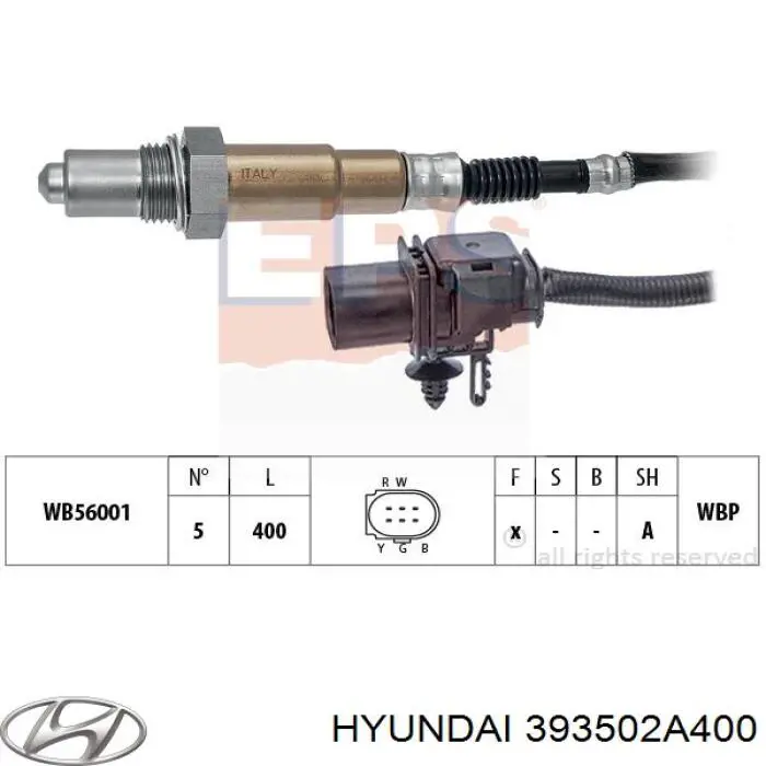 Do koszyka 393502A400 Hyundai/Kia Sonda lambda, czujnik tlenu