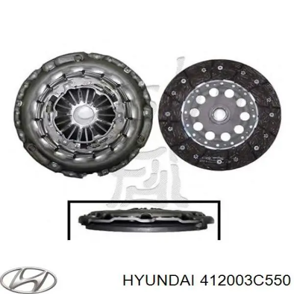 Do koszyka 412003C550 Hyundai/Kia Zestaw sprzęgła (3 części)