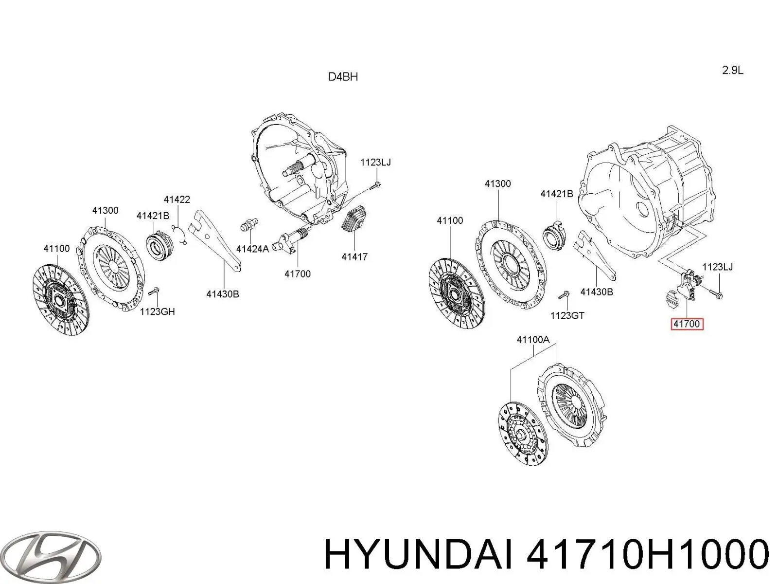 Cylinder roboczy sprzęgła Hyundai/Kia 41710H1000 cena, od 192,52 USD