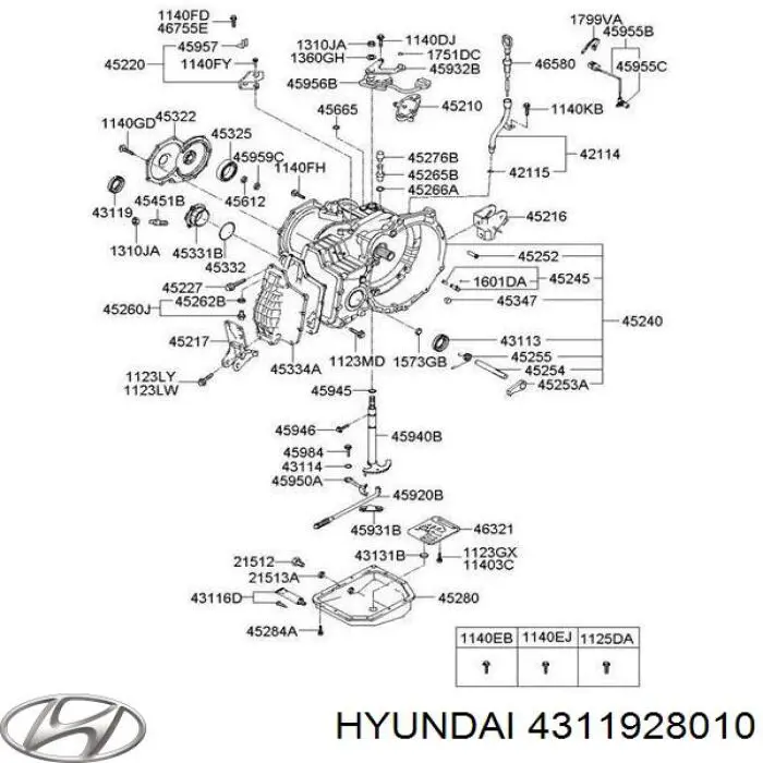 Do koszyka 4311928010 Hyundai/Kia Uszczelniacz półosi prawej mostu przedniego