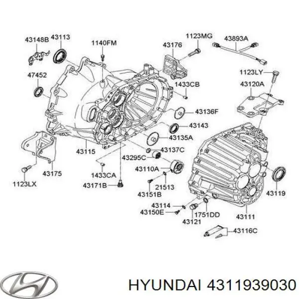 4311939030 Hyundai/Kia uszczelniacz półosi mostu przedniego