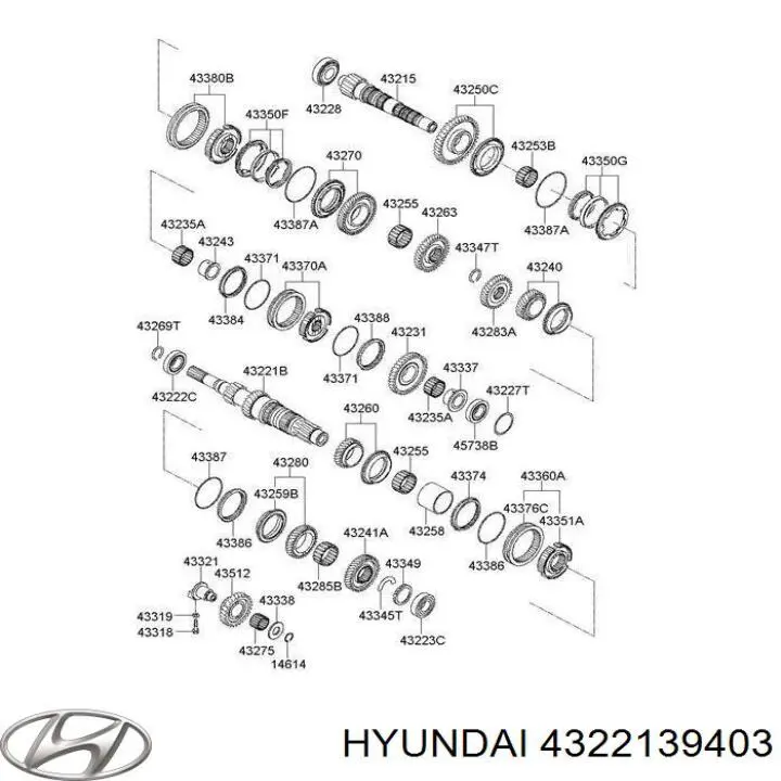 Wał sprzęgłowy skrzyni biegów Hyundai/Kia 4322139403 cena, od 284,01 USD