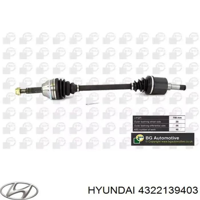 Do koszyka 4322139403 Hyundai/Kia Wał sprzęgłowy skrzyni biegów