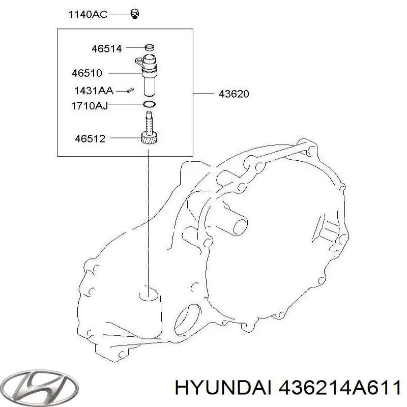 Do koszyka 436214A611 Hyundai/Kia Czujnik prędkości