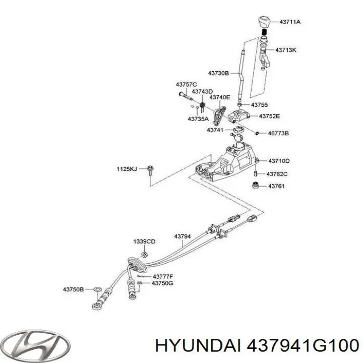 Linka dźwigni zmiany biegów podwójna Hyundai/Kia 437941G100 cena, od 61,17 USD