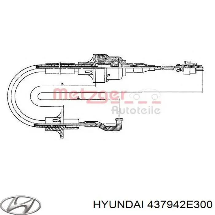 437942E300 Hyundai/Kia Linka dźwigni zmiany biegów podwójna