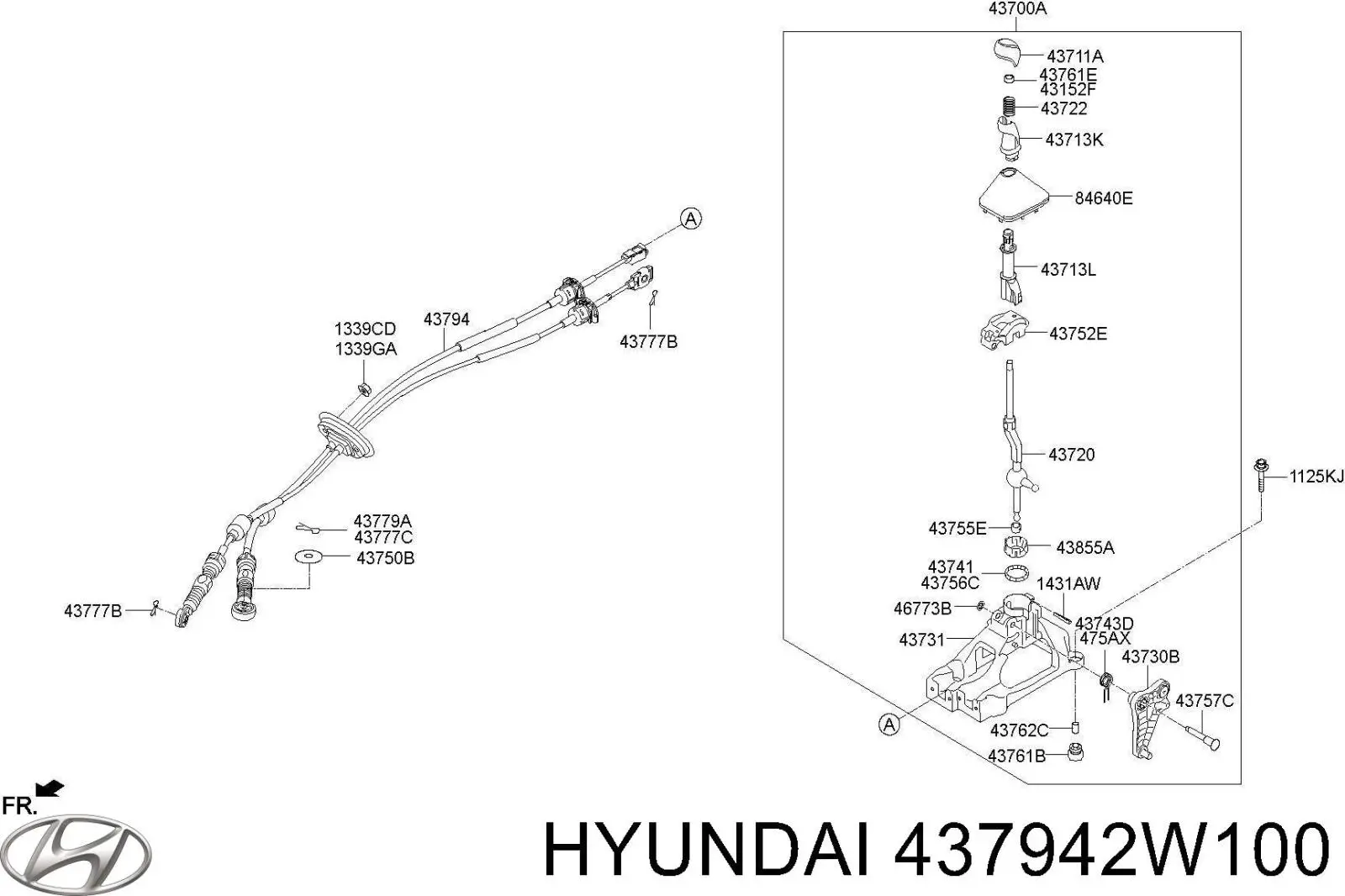 Linka dźwigni zmiany biegów podwójna Hyundai Santa Fe III SUV (DM) (2012 - 2018) cena, od 98,92 USD