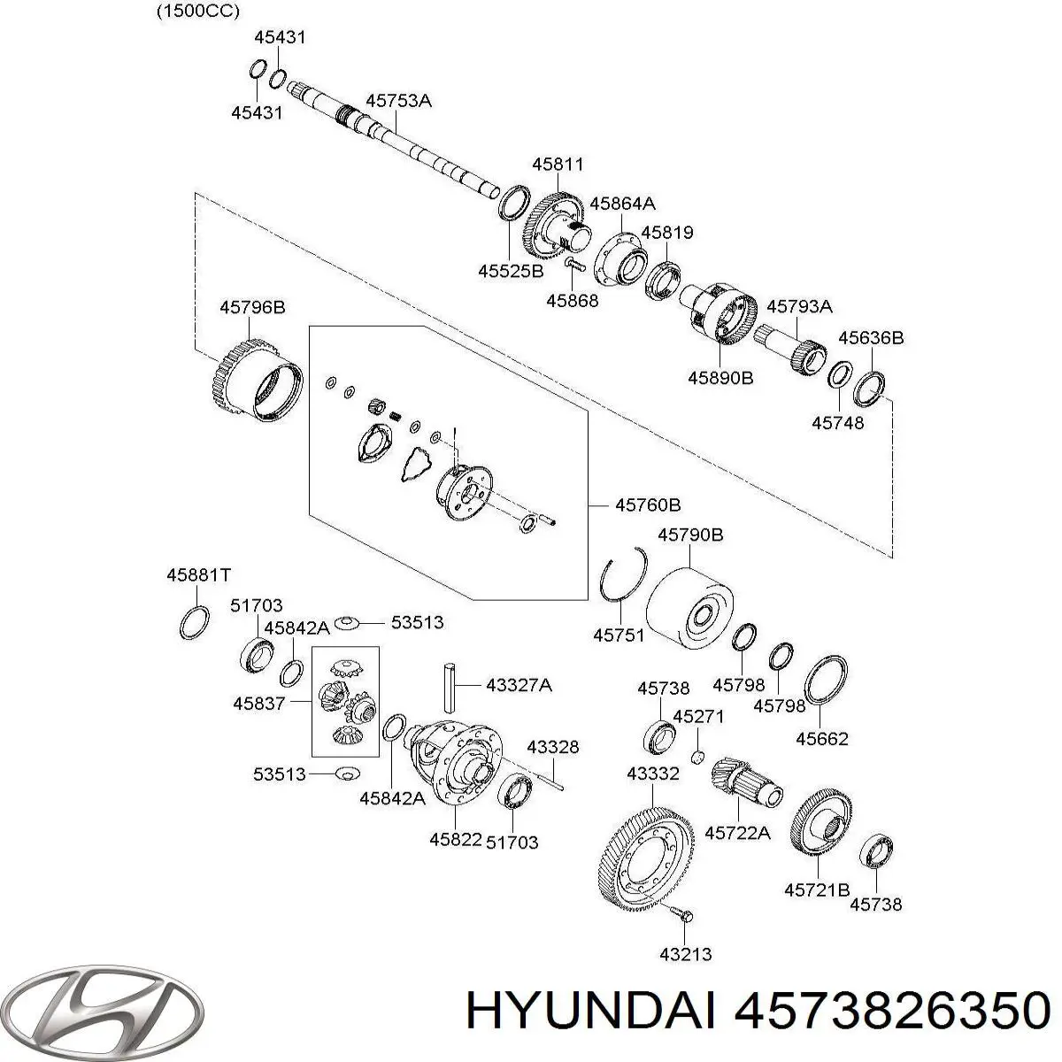 Łożysko skrzyni biegów Hyundai/Kia 4573826350 cena, od 52,62 USD