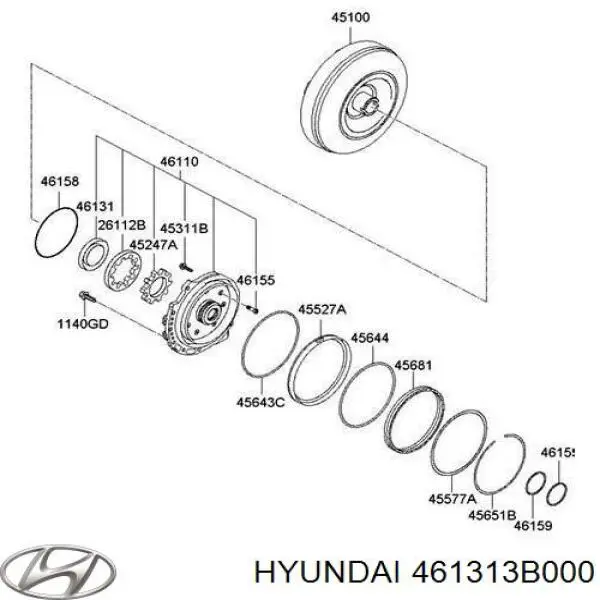 Uszczelniacz pompy olejowej automatycznej skrzyni biegów Hyundai Tucson 3 (TL)