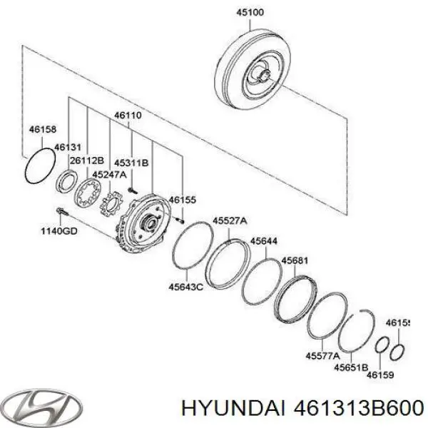Uszczelniacz pompy olejowej automatycznej skrzyni biegów Hyundai/Kia 461313B600 cena, od 4,89 USD