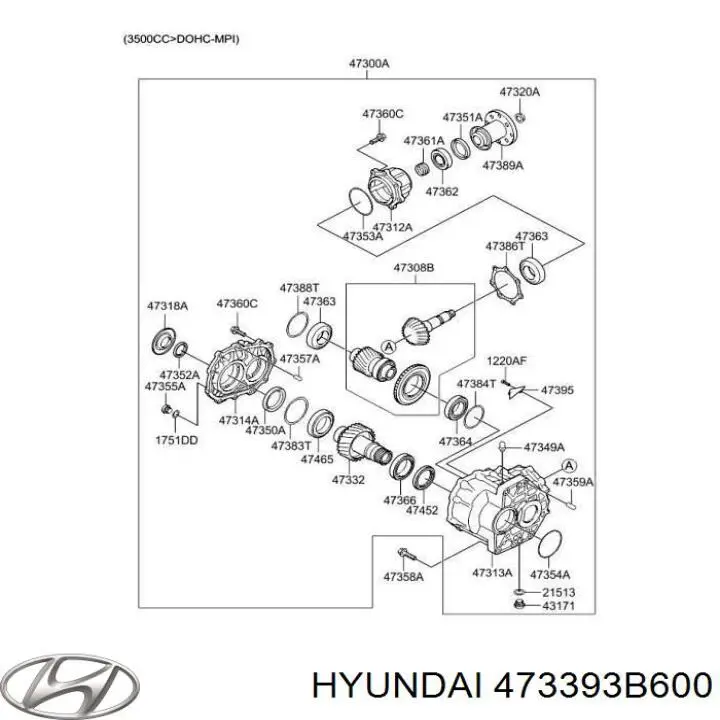 473393B600 Hyundai/Kia Zestaw naprawczy skrzyni rozdzielczej