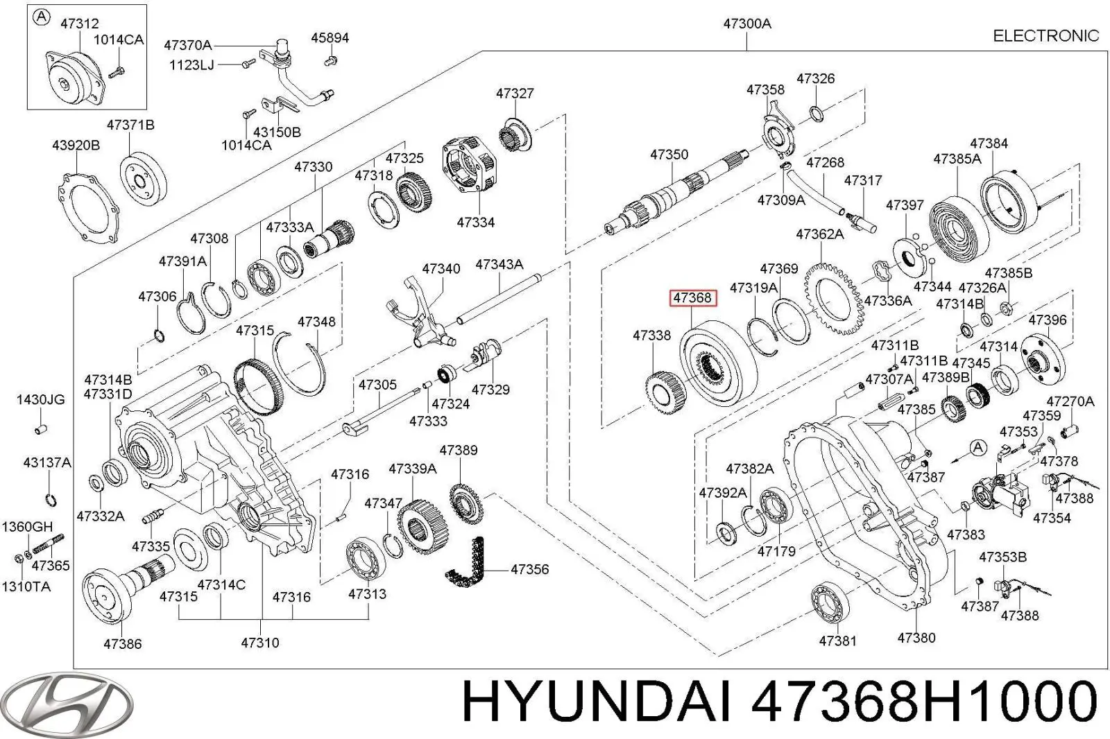 47368H1000 Hyundai/Kia Sprzęgło wiskotyczne (lepkościowe) skrzyni rozdzielczej
