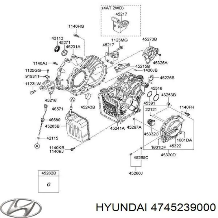Do koszyka 4745239000 Hyundai/Kia Uszczelniacz półosi prawej mostu przedniego