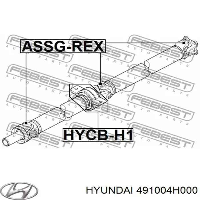 Do koszyka 491004H000 Hyundai/Kia Wał Cardana tylny, kompletny