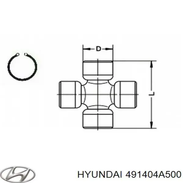 Do koszyka 491404A500 Hyundai/Kia Krzyżak wału Cardana tylnego