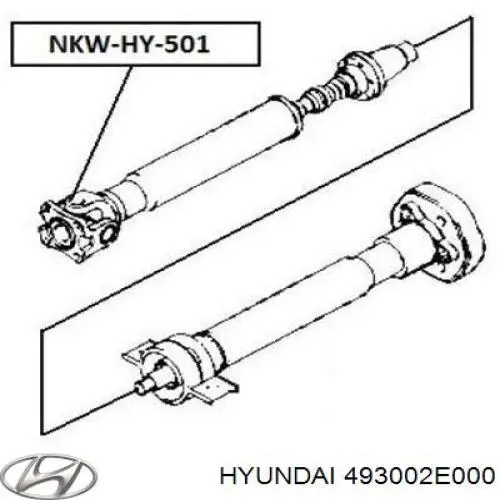 493002E000 Hyundai/Kia Wał Cardana tylny, kompletny