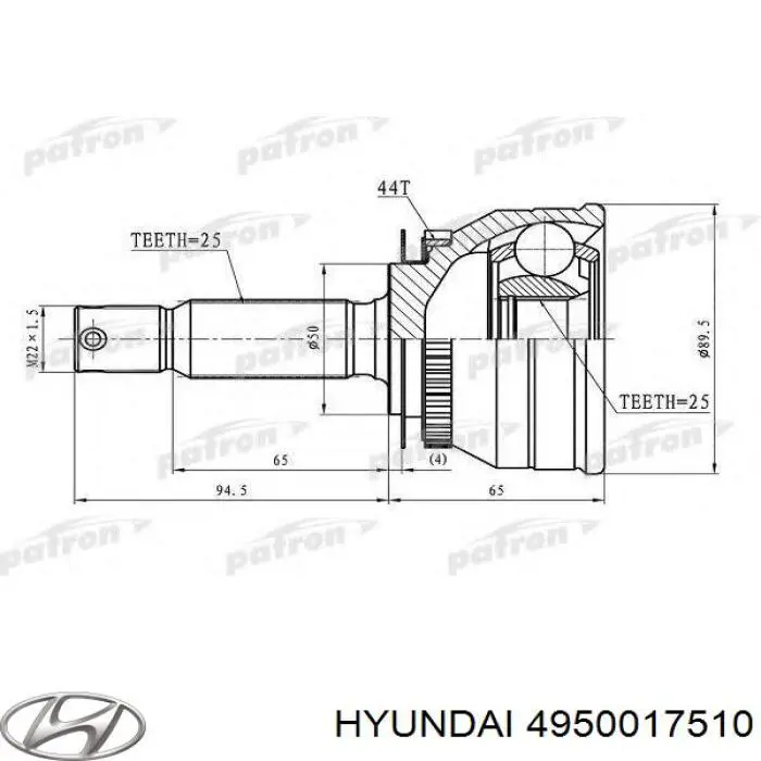 Półoś napędowa przednia lewa Hyundai/Kia 4950017510 cena, od 137,82 USD