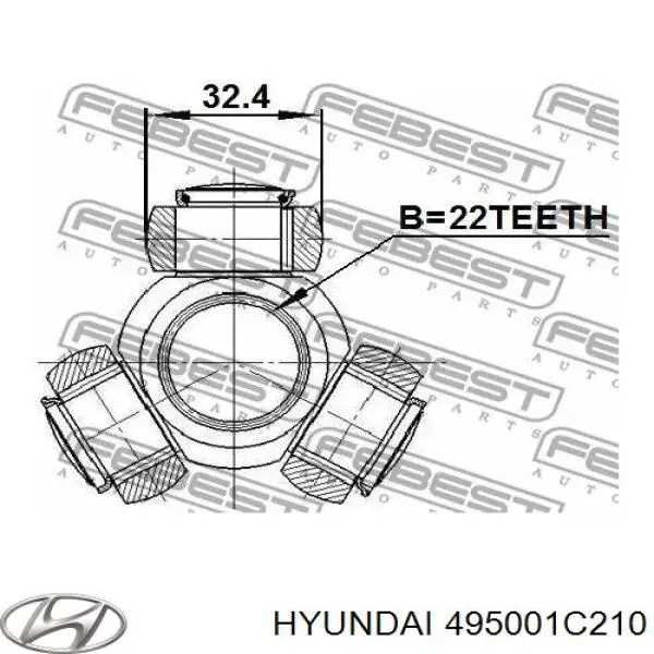 Półoś napędowa przednia prawa Hyundai/Kia 495001C210 cena, od 108,98 USD